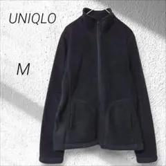 ユニクロ☆リバーシブルフリースジャケット　ボア　黒　ブラック　ボア　M