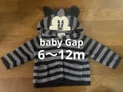 babyGAP ミッキー　長袖ボーダーニットカーディガン