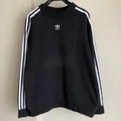 adidas TRF CREWスウェット ブラック トレーナー 3本ライン