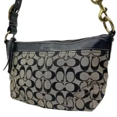 COACH/コーチ シグネチャー キャンバス レザー ショルダーバッグ 斜め掛け