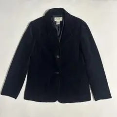 90sEddieBauer テーラードジャケット コーデュロイ ベロア ブラックのサムネイル