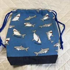 サメ柄　ハンドメイドコップ袋