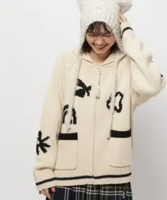 niko and... アートモチーフZIPカーディガン