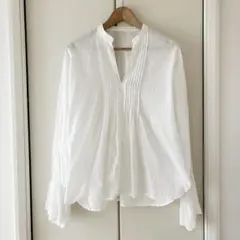 【美品】N.O.R.C ホワイト ピンタック シャツ　サイズ1 レース