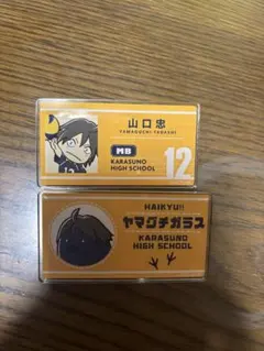 ハイキュー　名札クリップ　2種類　山口忠　2個セット
