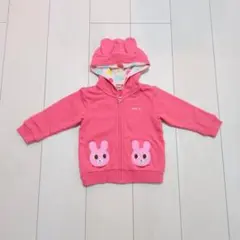 ミキハウス ホットビスケッツ うさ耳パーカー キャビットちゃん 80