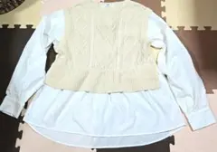 WEGO アイボリー レイヤードシャツ