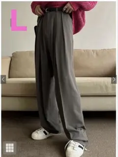 GRL】タックセンタープレスストレートワイドパンツai36