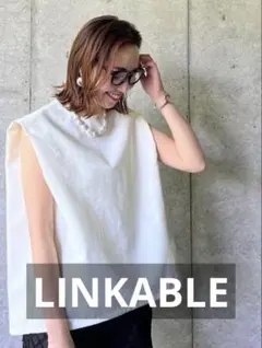 リンカブル LINKABLE ハート刺繍 ノースリーブシャツ - メルカリ