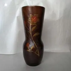 花瓶(木製、内側ー金属)