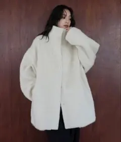 hellam ヘラム　ステンカラーコート シャギースタンドカラーコート　アウター