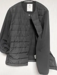 JEMORGAN ノーカラーダウンジャケット　ブラック サイズXL