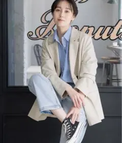 ローリーズファーム TR シングル ジャケット アウター 長袖 アイボリー