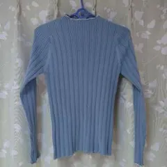 earth music＆ecology 襟・袖口フリル ニットソー Мサイズ