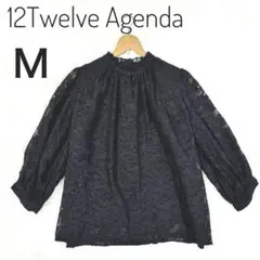 12Twelve Agenda レース モックネック シアー ￼フリル襟 黒のサムネイル