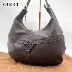 cafemocha様専用✨GUCCI バッグ ホーボー 本革 インターロッキング