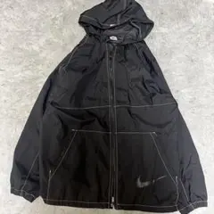 90's NIKE ナイキ ナイロンジャケット フーディー 黒 オーバーサイズ