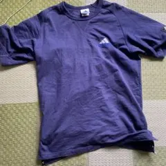 90s アディダス 万国旗タグ スウェット風カットソー 紺 O ビッグサイズ