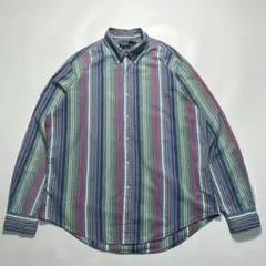 ラルフローレン 長袖BDシャツ XL マルチストライプ 刺繍ポニー ○8022