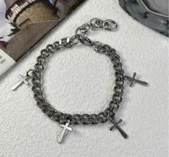 ♥️人気商品♥️ブレスレット　ストリート　シルバー　韓国　メンズ　クロス　上品