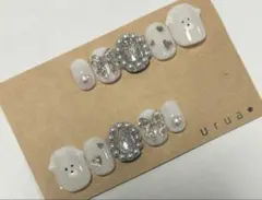 《K-72》ネイルチップ ガーリーくまネイル ハート マグネット【現品】