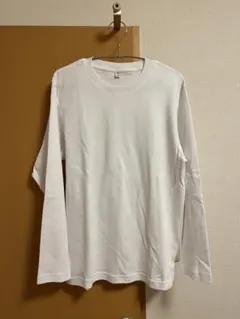 GU 長袖クルーネックTシャツ ホワイト