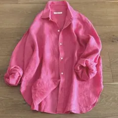 極美品❤️フランクアンドアイリーンBARRYコットンガーゼシャツピンク