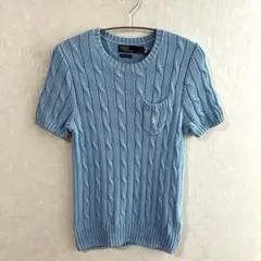 ♡大人気♡ラルフローレン　ワンポイント刺繍　【洗える】半袖 ニットセーター M