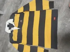 黒と黄色のストライプ 長袖ポロシャツのサムネイル