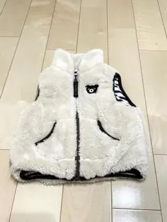 ほぼ未使用！ミキハウス ダブルビー ボアベスト リバーシブル90