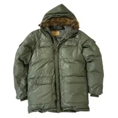 希少★ AVIREX ダウンジャケット ミリタリーコート ジップアップ ファー