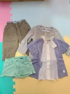 女の子 トップス パンツ 90 4着セット まとめ売り