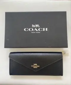 コーチ長財布クロスグレイン COACH】コーチ クロスグレインレザー ロゴ スリム ウォレット 二つ折り