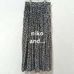 ニコアンド　niko and ... シフォン柄プリーツスカート　F