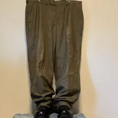 Haggar ノータックスラックス W38カーキ ゆるダボ ワイドパンツ 古着