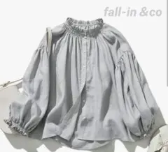 Creema fall-in＆co リネン 麻 100% ブラウス ライトグレー