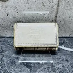 M*様 COACH キーケース シグネチャー 6連 キャンバス×レザー ベージュ