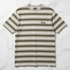stussy OLD Tシャツ ボーダー　カーキ　総柄　紺タグ　90s