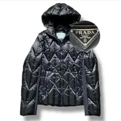 美品 PRADA 290984 プラダ ロゴ ダウン アウター プレート 40