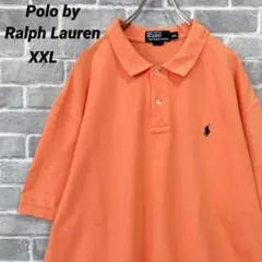 【ポロバイラルフローレン】半袖鹿の子ポロシャツ ライトオレンジ US古着⑤