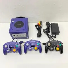 【メンテ済】 GAMECUBE バイオレット コントローラー3個セット 動作品