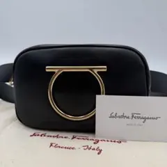 【未使用級】フェラガモ ウエストポーチ ガンチーニ キルティング レザー 黒 2025年最新】Salvatore Ferragamo ボディバッグ・ウエストポーチ