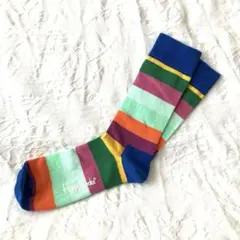 【未使用】Happy Socks マルチカラーストライプソックス レディース