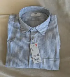 【新品】UNIQLO プレミアムリネンシャツ XL 63 Blue