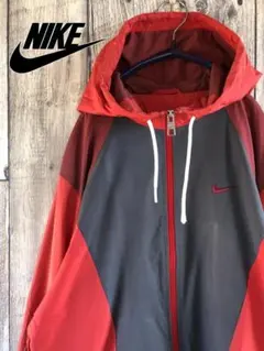 【90s☆古着】ナイキ ナイロンジャケット スウッシュ　パーカー　刺繍ロゴ　S