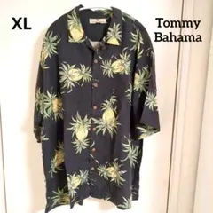 トミーバハマ アロハシャツ シルク100% XL ブラック パイナップルのサムネイル