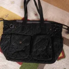 ブラックキルティングトートバッグ
