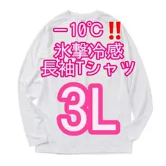 残り僅か【ホワイト3L】氷撃冷感(R)-10℃長袖Tシャツ ワークマン