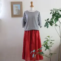 サマンサモスモスブルー ボーダー 五分袖 カットソー