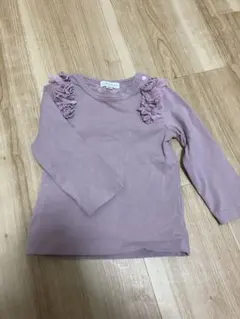 panpantutu 薄紫 フリル付きTシャツ 80